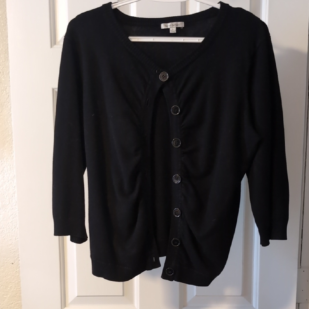 Harve Benard Black Button-Front Cardigan